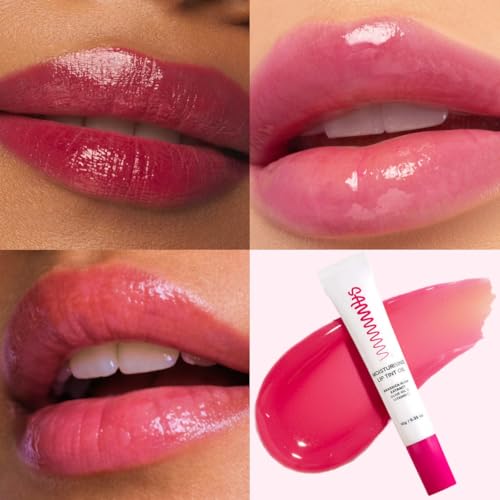 Image of Sammmm LOVE Moisturizing Lip Tint Oil(10g) | pH Reactive Lip Oils with Natural, Glossy Pink Finish | Long-Lasting And Non-Sticky Liptint Infused with Olive Oil & Vitamin E | Formulated for Young Skin