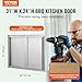 VEVOR BBQ Access Door 31W x 24H Inch, Double BBQ Door Stainless Steel with Recessed Handle, Outdoor Kitchen Doors for BBQ Island, Grill Station, Outside Cabinet