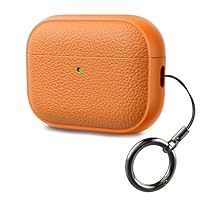 ACRONIX für AirPods Pro 3 Hülle 2025, Soft TPU Hülle für Apple AirPods Pro 3 mit Handschlaufe, Leder-Touch-Design, Baumtextur Airpods Pro 3 Case - Orange