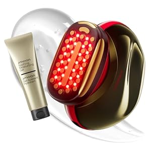 JMOON Microcurrent Facial Device, M30U Red Light Therapy for Face, Safe Anti Aging Skin Care, 4 Modes, 5 Energy Levels for Full Face Lift and Ideal for Smile Lines, Eyes, and Forehead (Red)