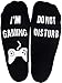 Unisex Cotton Novelty Ankle Socks with Anti Slip Letters Gift for Gamer Lovers