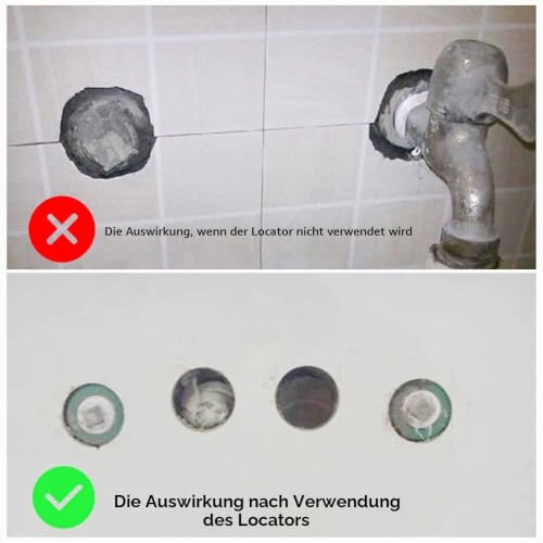 Foto von LYTIVAGEN Fliesen Winkel Messlineal Edelstahl Einstellbar Fliesen Lochsucher 25/40/45mm Fliesen Werkzeuglineal Keramikfliesen Locher Locator Lineal Keramik Template Tool für Fliesenleger Loch