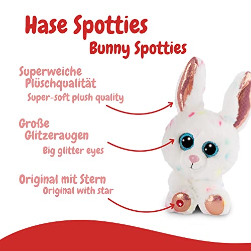 NICI Glubschis: Das Original – Glubschis Hase Spotties 15cm –Kuscheltier Hase mit großen Augen – Flauschiges Plüschtier mit großen Glitzeraugen – Schmusetier für Kuscheltierliebhaber