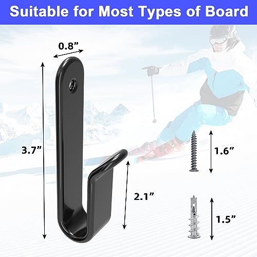 image for FOROIRON Horizontal Snowboard Wall Mount Clips - Snowboard Wall Rack S