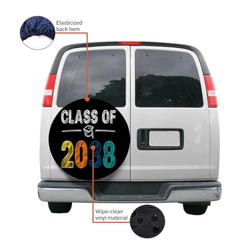 Class of 2038 Grow with Me Kindergarten to Senior Countdown for Truck SUV Trailer Camping RV Universal Tire Covers 15 inch3