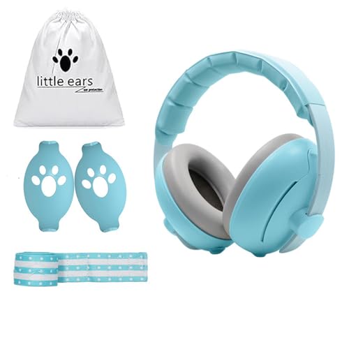 Image of Baby Bucket 2-in-1 Infant Noise Reduction Ear Muffs | Baby Ear Protector for Kids with 25dB Noise Cancellation | Adjustable Silicone Strap & Soft Snug Fit Earpads