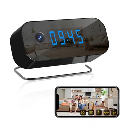 Cámara espía WiFi Reloj Cámara HD 1080P inalámbrica Niñera Cam con visión nocturna Detección de movimiento Alerta Push Visión Remota Cámara Oculta para Seguridad Interior
