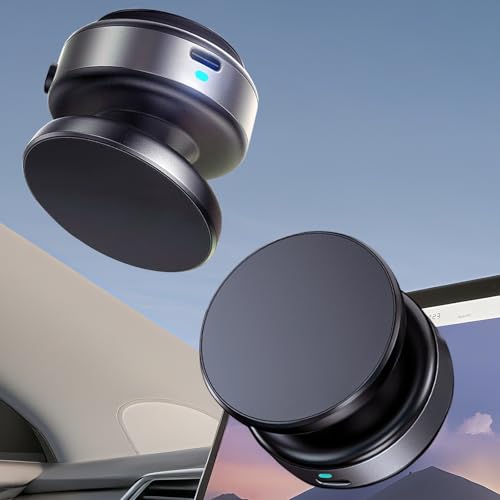 Jkoailiwi Hands-Free Electric Suction Cup Phone Mount, Portable Content Creator Vacuum Magnetic Suction Phone Holder for Car GPS Vlogging Travel, for iPhone 17 16 Air Pro Max, 360° Adjustable