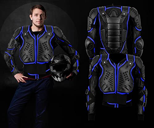 Hive Moto Mens Motorcycle Full Body Armor Jacket spine chest Protection Gear Motocross Motos Protector Motorcycle Jacket Motorbike Protective Clothing (US, Alpha, 3X-Large, Regular, Regular, Blue)