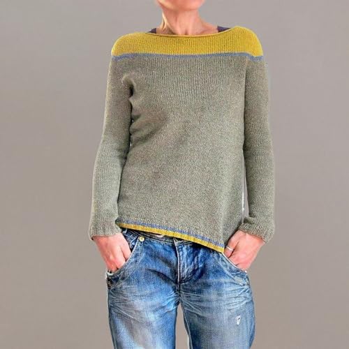 Women's Knitted Fair Isle Print Retro Sweater Casual Loose Crewneck Long Sleeve Lightweight Cropped Pullover Tops 20253