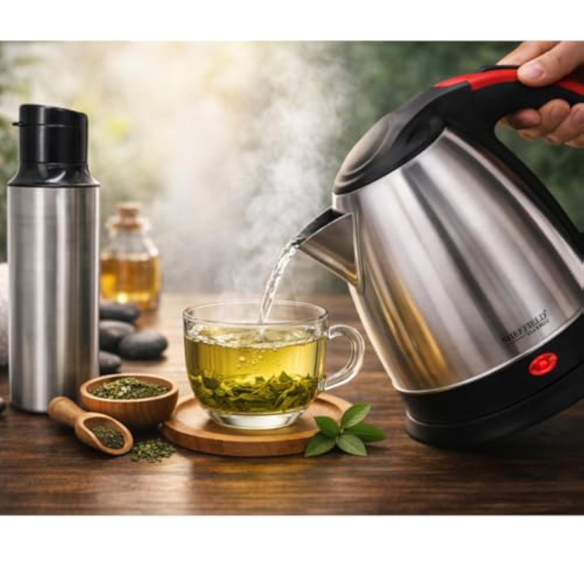 1500W Electric Kettle and Stainless Steel Bottle Combo