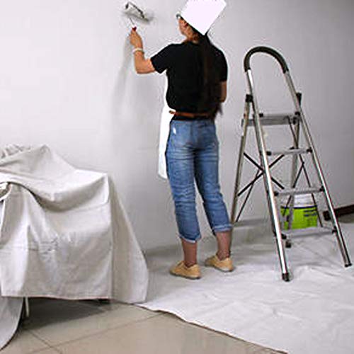 Kingorigin Grey White Canvas Drop Cloth 9X12Feet For Painting, Painters Drop Cloth, Paint Tarp, Curtains, Painting Supplies, Canvas Sheet #TOP3