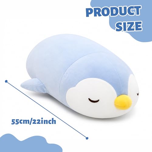 FFxiong 22" Penguin Plush Pillow Cute Kawaii Stuffed Animal Doll Soft Fluffy Gift for Kids Girls Boys Birthday Christmas Valentines