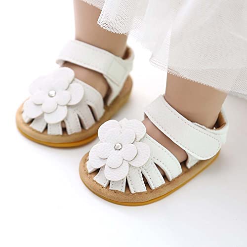 Infant Baby Girls PU Leather Flowers Sandals Soft Sole Closed Toe Toddler Princess Cute Wedding Party Dress Shoes3