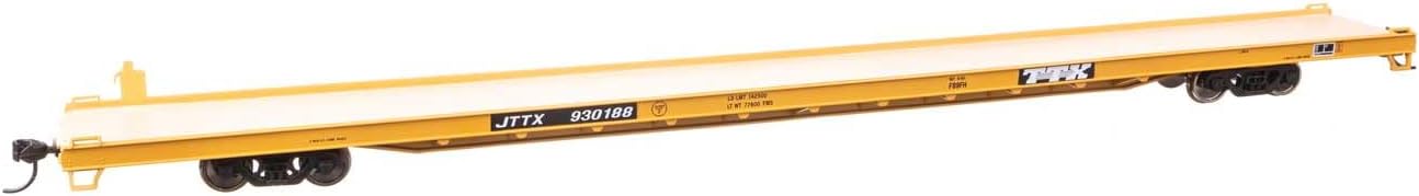 Walthers Mainline 910-5746 HO Scale 89' Channel Side Flatcar - Ready to Run - Trailer-Train JTTX #930188 (Yellow, Black; General Service)