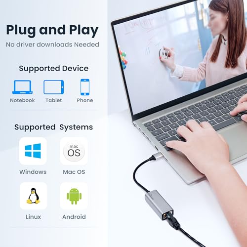 Image of USB A Ethernet Adapter 2 Pack,2Pcs USB A to Ethernet Gigabit Network Adapter Compatible with Windows, MacOS, Linux, and More USB A to RJ45 with 1000MBPS (2*USBA to RJ45)