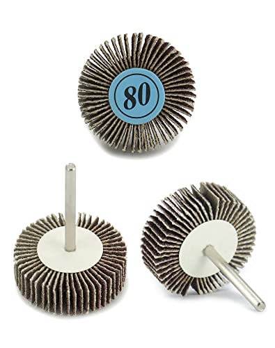 QWORK® 30 Stück Fächerschleifer, Lamellenschleifer, 32 x 10 x 3mm, 80 Grit für Rotary Tools