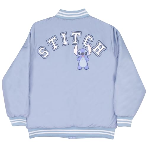 Disney Lilo & Stitch Girls Varsity Bomber Jacket Zip-Up Lilo and Stitch Graphic Print Jacket for Kids2