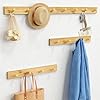 Forbena natural wood coat rack wall mount set of 4 wooden wall hooks for bathroom towels vertical coat hanger for kids room boys girls bedroom office entryway keys hats and shoes 16 hooks  urban country home decor