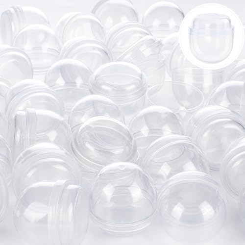 Jexine 150 Pcs 2 Inch Clear Vending Machine Capsules Bulk All Transparent Plastic Acorn Capsules for Claw Machine Toy Prize Refill for Party Favor Game Prize