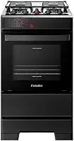 Fogão Esmaltec 4 Bocas Ideal Top Mesa Inox Tampa de Vidro Forno 50 Litros Preto T4IAP Bivolt