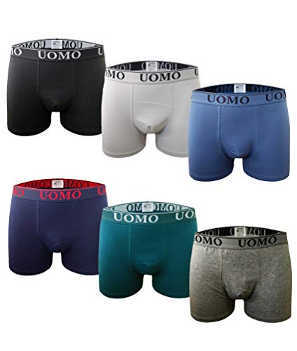 Channo Boxer Aderenti Classici in Cotone, Colori Solidi, Comodi e Morbidi. Collezione Uomo