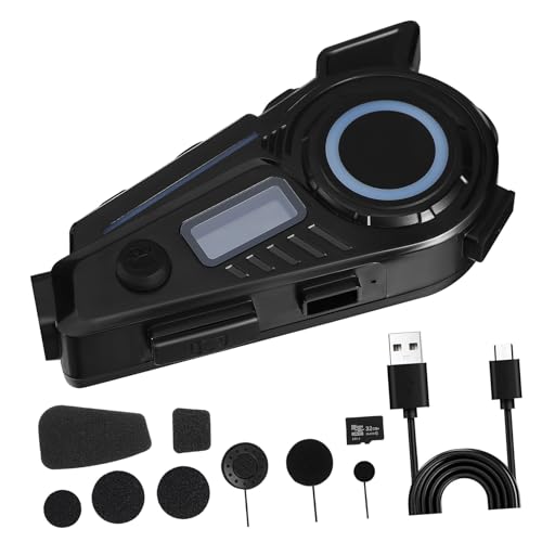 Auriculares para casco moto impermeables SHINEOFI con micrófono manos libres y música GPS