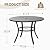 MELLCOM 5 Pieces Outdoor Dining Set, 4 Swivel Rocker Chairs with High Back Textilene & 42'' Round Metal Dining Table with Umbrella Hole, Patio Furniture Set for Porch, Blue