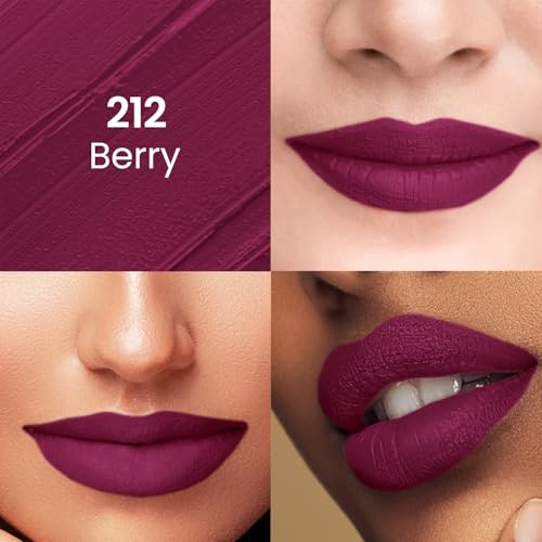 Image of Swiss Beauty Pure Matte Creamy Lipstick | Non-drying, Highly pigmented Lipstick | Shade- Berry, 3.8gm|