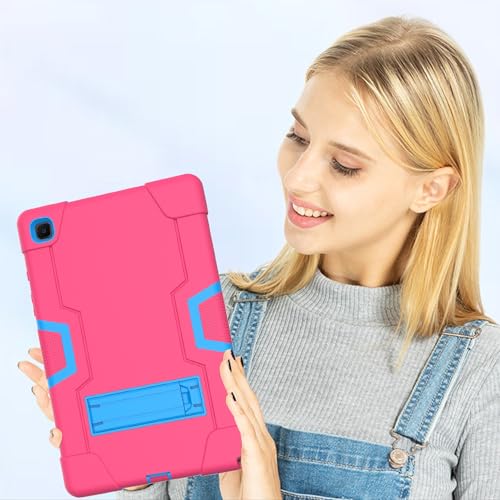 Coque silicone Samsung Galaxy Tab A7 antichoc rose avec béquille robuste