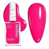 Beetles Hot Pink Nail Polish - Magenta Beat 0.51Fl Oz/15ML, Neon Pink Nail Polish Quick Dry, Long-Lasting Neon Nails, Fingernail Art Effect DIY Home Spring & Summer Nails - Gift for Her