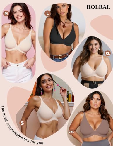 Image of Wireless Jelly Bras Push Up Deep V Supportive Seamless Bra No Underwire