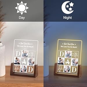 Customized Fathers Day Birthday Gifts for Dad from Wife Daughter Custom Dad Gifts from Son Kids Personalized Acrylic Plaque with Photos LED Night Light, Christmas Unique Gifts for Papa Daddy Customized Fathers Day Birthday Gifts for Dad from Wife Daughter Custom Dad Gifts from Son Kids Personalized Acrylic Plaque with Photos LED Night Light Christmas Unique Gifts for Papa Daddy