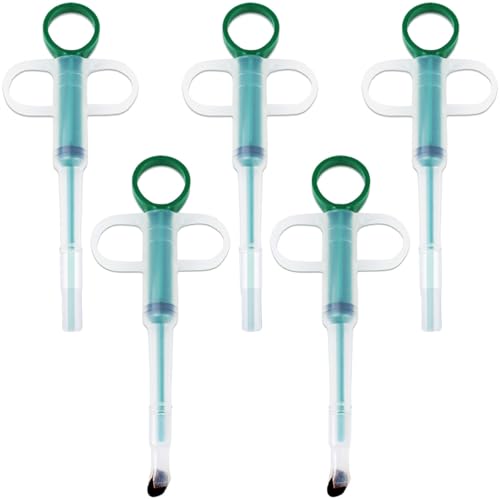 Naturahand 5PCS Pet Pill Shooter Plunger Popper for Small Cats Dogs Soft Tip Tablet Pusher Animal Medicine Medical Feeding Tool Accessories for Animals