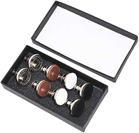 JINXINCHENG 8 pcs Buttons Replacement Instant Pants Button Replacement Jean Button No Sew Needed Pants Corduroy Skirt Skinny Jeans Jeggings, Easy Clip Snap Tack Metal Button in 4 Designs