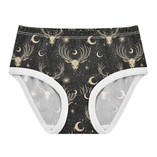 Girls Underwear Soft Cotton Deer Skull Kids Panties in Sizes 2/3t, 4t, 5t, 6 and 8