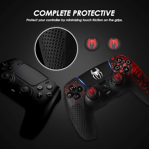 Image of Meyaar Anti-Slip PS5 Controller Skin, PS 5 Controller Accessories, Non-Slip Silicone PS 5 Cover Thumb Grip Gaps, Touch Pad Sticker and Cover Wrap Stickers (Pack of 1)