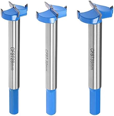 Drill Bits For 16mm/0.63"-35mm/1.38" Carbide Hinge Boring Forstner Drill Bit, 11mm Shank, 5-Inch Length -Pack Of 2 - (Hole Diameter: 32mm 1.26inch 2pcs)