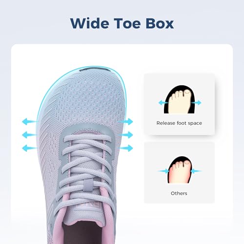 N BESUNEW Women's Wide Toe Box Walking Shoes Slip On Wide Width Tennis Sneakers Atheltic Running Shoes US 6-112