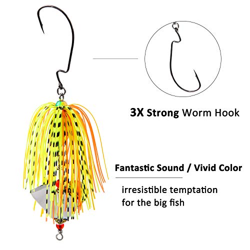 Bass Fishing Spinner Bait Lures, Multicolor Buzzbait Metal Jig Fishing Lure Kit Swimbaits For Bass Pike Trout Freshwater Saltwater Fishing (6Pcs) #TOP3