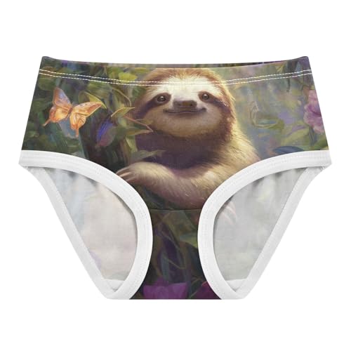 Girls Underwear Soft Cotton Sloth Kids Panties in Sizes 2/3t, 4t, 5t, 6 and 8