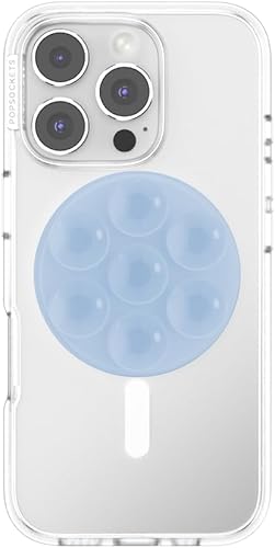 Vista 152 de PopGrip de PopSockets: Agarre y soporte para teléfono, plegable, parte superior intercambiable, blanco sobre negro