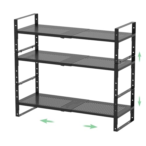 Sylrceo Expandable 16.5-27" W Metal Storage Rack, Shoe Rack with