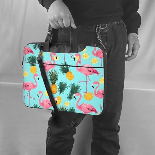 Funda delgada para laptop con correa y estampado flamenco miniatura 7