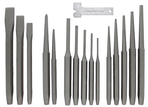 41aDgGw9EcL RAM-PRO 16-Piece Punch and Chisel Set | Kit Includes: Steel Pin,...