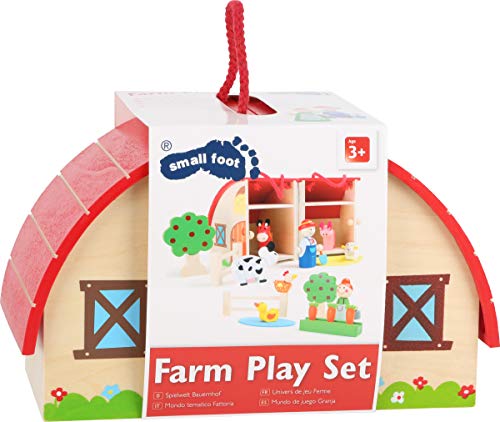 small foot Spielwelt Bauernhof aus Holz, tragbarer Holzbauernhof mit Zubehör, für Kinder ab 3 Jahren, 10124 – Bild 8