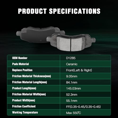 Image of AUTOMUTO 8PCS Front & Rear Ceramic Disc Brake Pads Set D1037 D1285 For Chrysler 200 Sebring For Dodge Avenger Caliber For Jeep Compass Patriot