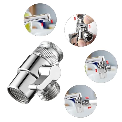 3 Wege Wasserhähn Umschaltventil, 3 Wege Wasserhahn Umschaltventil Adapter Umschaltventil mit Adapter für M22 M24 G1/2 Wasserhähn