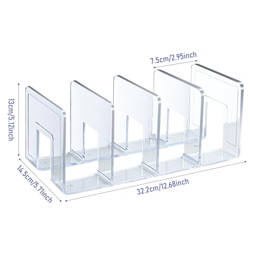 Elezeal 2pcs Clear Acrylic Magazine Holder, Desktop File Organizer Thick File Sorter Book Holder for Bottle Tray, Kitchen Lid Organizer, Small Handbag Clutch Bag Divider, Purse Stand Rack - Cosy Home Interiors Elezeal 2pcs Clear Acrylic Magazine Holder, Desktop File Organizer Thick File Sorter Book Holder for Bottle Tray, Kitchen Lid Organizer, Small Handbag Clutch Bag Divider, Purse Stand Rack - Image 2