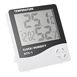 Horloge et thermomètre – livrée avec un film protecteur à adsorption électrostatique pour éviter l'usure de l'écran pendant le transport, horloge de chambre avec thermomètre